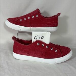 Corkys Babalu Red Laceless Slip On Women's Sneakers Size 10